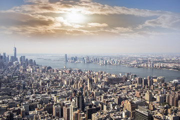 Aerial view of Manhattan's skyline