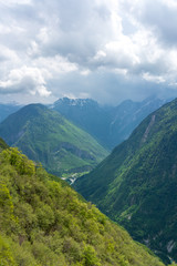 Fototapeta na wymiar Mountain landscape in Bovec, Slovenia
