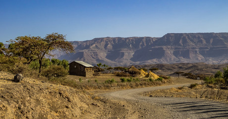 landscape in the highlands of Lalibela, Ethiopia