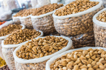 Dried food products sold at the Siab Bazaar  in Samarkand