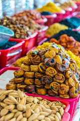 Dried food products sold at the Siab Bazaar in Samarkand