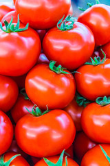 Fresh organic tomatoes on the street stall