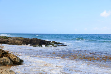 A colorful long exposure of the waves in Mexico