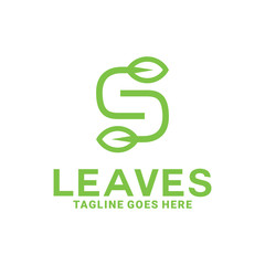 Obraz premium Letter S For Leaf Logo Design With Flat Style. Eco Logotype. Leaves And Organic Emblem For Company. Natural Green Icon For Business. Creative Plant And Modern Graphic Idea.