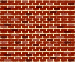 Red brick wall seamless. Vector illustration background.Vector EPS 10.