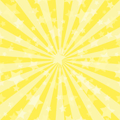 Sunlight abstract background. Powder yellow color burst background with shining stars.
