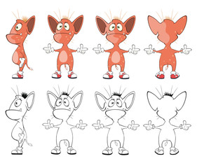 Vector Illustration of a Cute Cartoon Character  Monster for you Design and Computer Game. Coloring Book Outline 