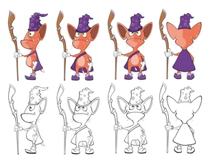 Foto op Plexiglas Vectorillustratie van een Cute Cartoon karakter Monster voor u Design en computerspel. Kleurboek overzichtsset © liusa