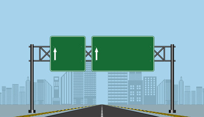 Fototapeta premium Road highway signs,Green board on road,Vector illustration