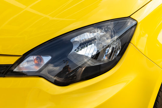 Yellow car headlights closeup photos © JC_STOCKER