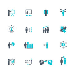 Business training icon set	