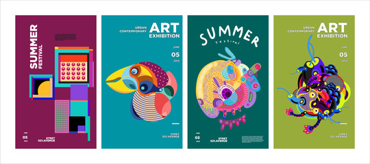 Summer Festival Art and Culture Colorful Illustration Poster. Illustration for Summer, event, website, landing page, promotion, flyer, digital and print.