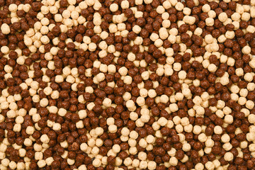 Chocolate corn flakes  as a background.