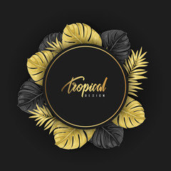 Tropical design element.Vector frame for text.