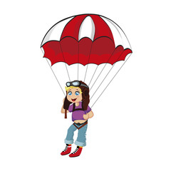 Paragliding Boy in Pilot Hat and Glasses, Skydiver