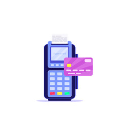 Payment terminal on white background