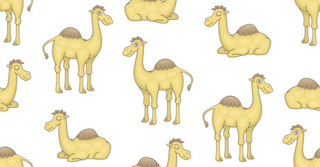 Seamless Pattern with Camels. isolated on white background