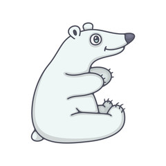 Polar Bear Baby. isolated on white background