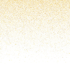 Fototapeta na wymiar Gold sparkles glitter dust metallic confetti on white vector background.