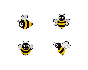 Bee Logo Template vector icon illustration design 