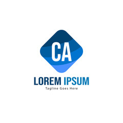 Fototapeta premium Initial CA logo template with modern frame. Minimalist CA letter logo vector illustration