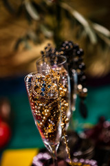 Champagne Flutes Filled With Jewellery