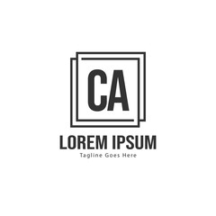 Obraz premium Initial CA logo template with modern frame. Minimalist CA letter logo vector illustration