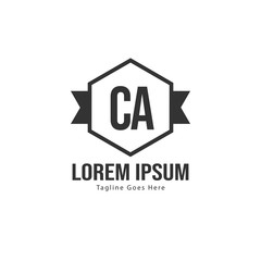 Initial CA logo template with modern frame. Minimalist CA letter logo vector illustration