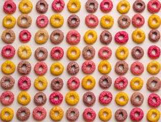 Colorful Froot Loops Breakfast Pattern