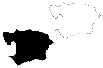 Fototapeta premium Battambang Province (Kingdom of Cambodia, Kampuchea, Provinces of Cambodia) map vector illustration, scribble sketch Battambang map..