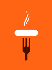 Sausage on a fork logo