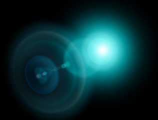 Lights and stars in the night. Lens refraction effect. Stars in the sky. Observe celestial bodies, new solar systems. Planets. Science fiction background