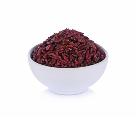 Rice berry in a bowl on white background
