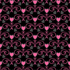 seamless pattern with hearts for your design, vector graphics