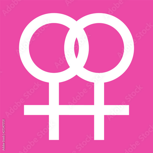 Lesbian Symbol In Pink Color Background Lesbian Sexual Orientation Icon Vector Homosexual Gender Sign Wall Mural Stock Ninja Studio