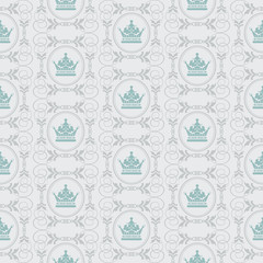 Seamless pattern with royal crowns for your design, vector image