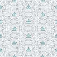 Seamless pattern with royal crowns for your design, vector image