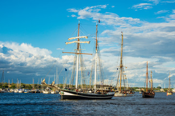Segelschiffe auf der Hanse Sail in Rostock