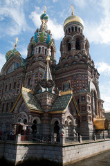 Fototapeta na wymiar St Petersburg Russia, view of the Church of the Savior on Spilled Blood
