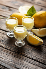 Traditional Italian liguore with lemon
