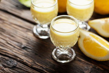 Traditional Italian liguore with lemon