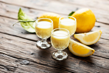 Traditional Italian liguore with lemon