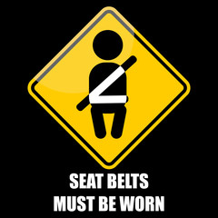 seat belts must be worn, sign