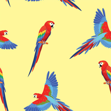 Pattern with parrots. Seamless texture.