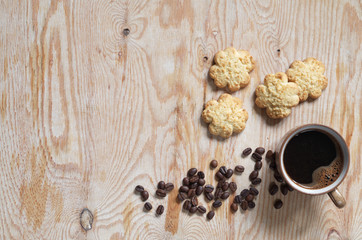 Coffee and shortbread with coconut