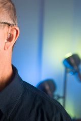 Man with hearing aid