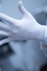 Doctor medical glove hand