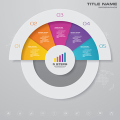 5 steps simple&editable process chart infographics element. EPS 10.	