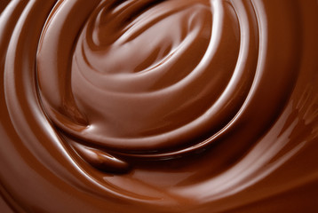 Chocolate background. Melted chocolate.