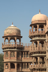 Fototapeta premium Indian red stone building on a clear day